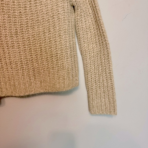 VINCE Marled Shaker Stitch Raglan Sleeve Pullover Fisherman Sweater - Picture 5 of 9